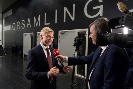 Newly elected Chairman of the Board Karsten Dybvad is seen after Danske Bank's crisis meeting, in Copenhagen