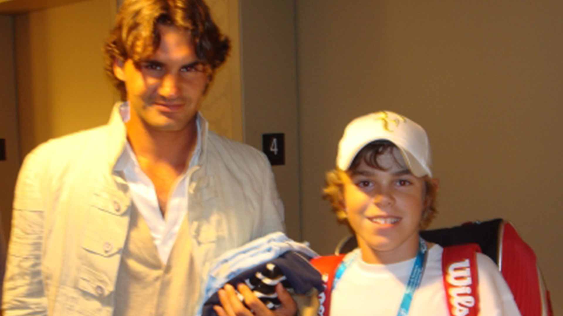 <a href='/en/players/roger-federer/f324/overview'>Roger Federer</a> and <a href='/en/players/reilly-opelka/o522/overview'>Reilly Opelka</a> met in Cincinnati years ago.