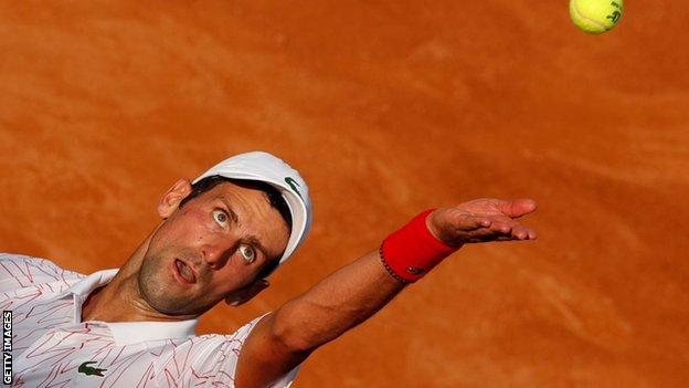 Djokovic serves