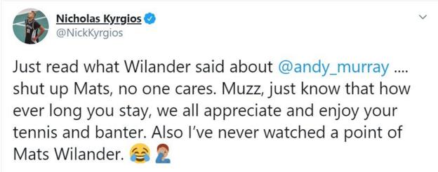 Nick Kyrgios criticised Mats Wilander in a Twitter post