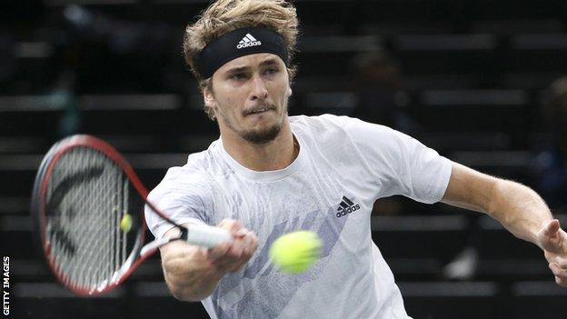 Alexander Zverev in action in Paris