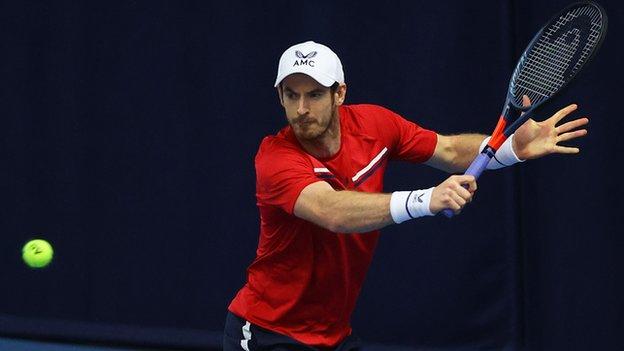 Andy Murray playing at the Battle of the Brits event earlier in December