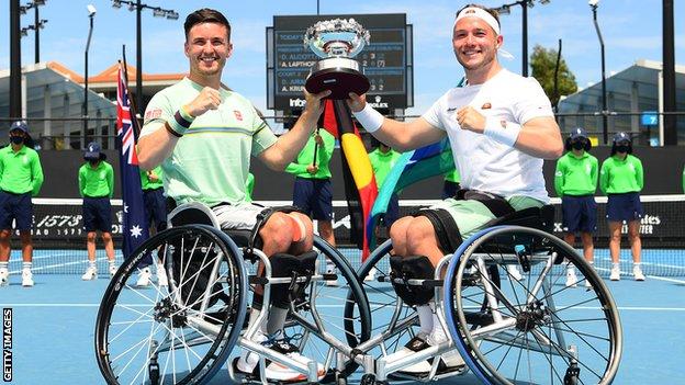 Gordon Reid (left) and Alfie Hewett with their Australian Open title