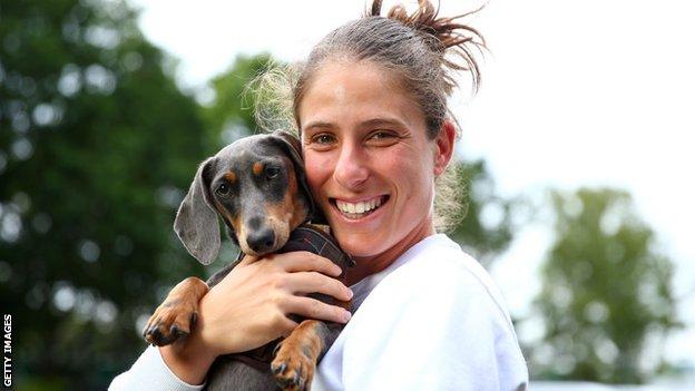 Johanna Konta with her dog