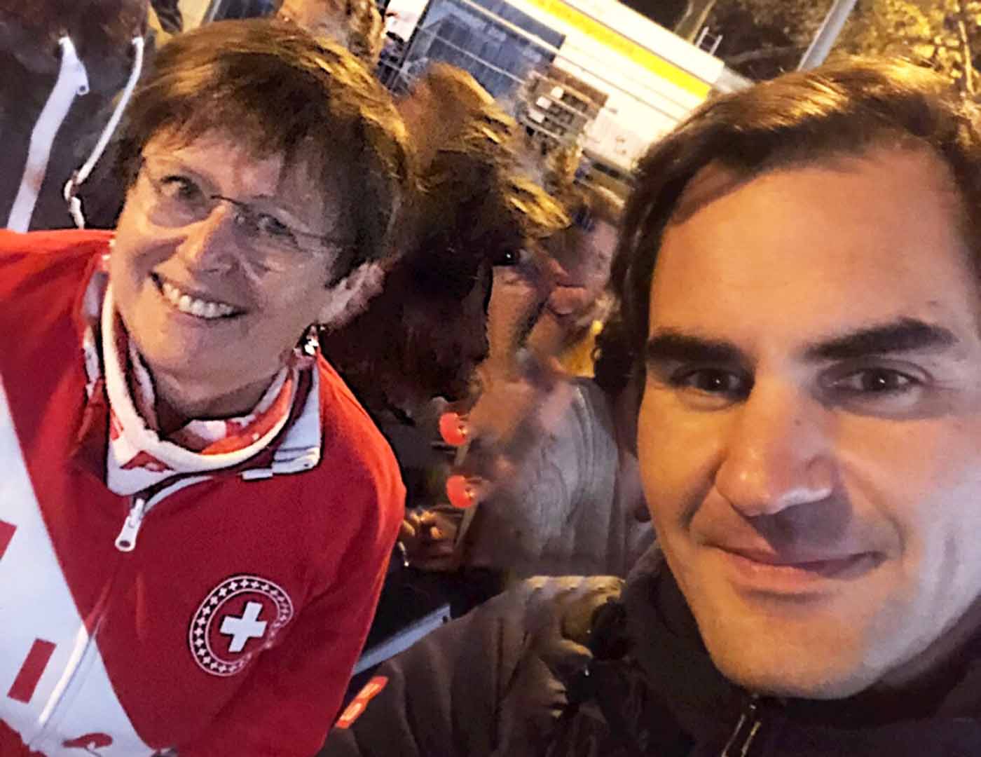 Martine Lessire began supporting <a href='https://www.atptour.com/en/players/roger-federer/f324/overview'>Roger Federer</a> in 2008.