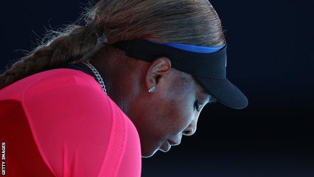 Serena Williams reacts