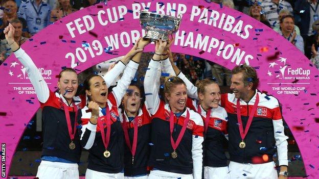 France celebrate winning the 2019 tournament
