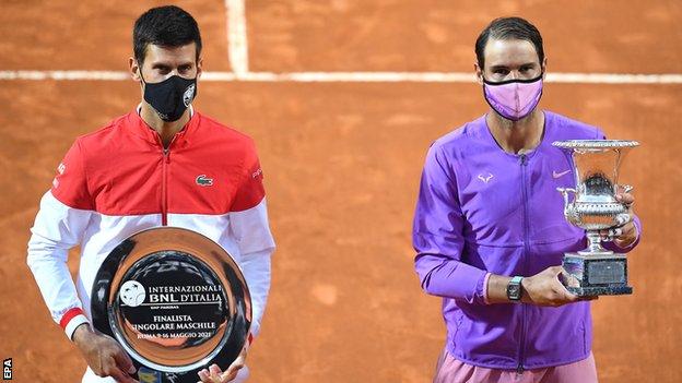 Novak Djokovic (left) and Rafael Nadal