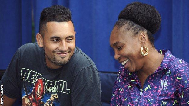Nick Kyrgios and Venus Williams in 2018