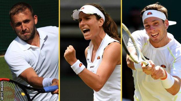 Dan Evans, Johanna Konta and Cameron Norrie