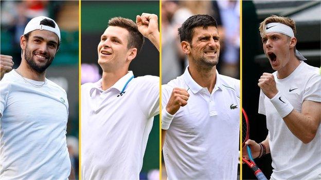 Matteo Berrettini, Hubert Hurkacz, Novak Djokovic and Denis Shapovalov