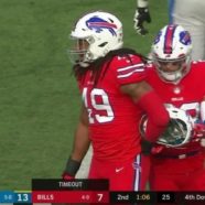 Bills Defenders Force Timeout After Helmet And Jersey Won’t Stop Smooching
