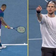 Australian Open: Nick Kyrgios wins set with underarm serve ace but loses to Dominic Thiem