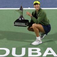 Garbine Muguruza wins Dubai final as Eugenie Bouchard loses in Mexico